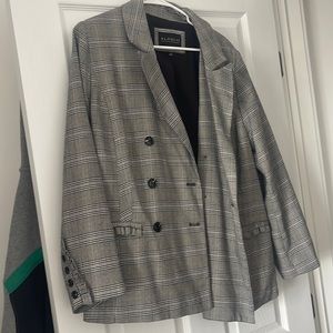 Brown and black striped blazer